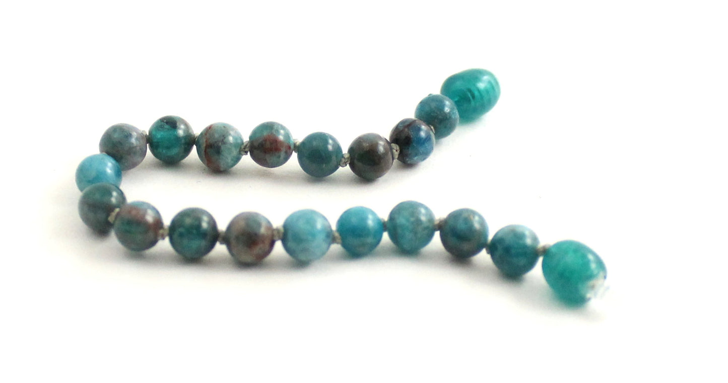 Apatite Gemstone Knotted Blue Anklet Bracelet
