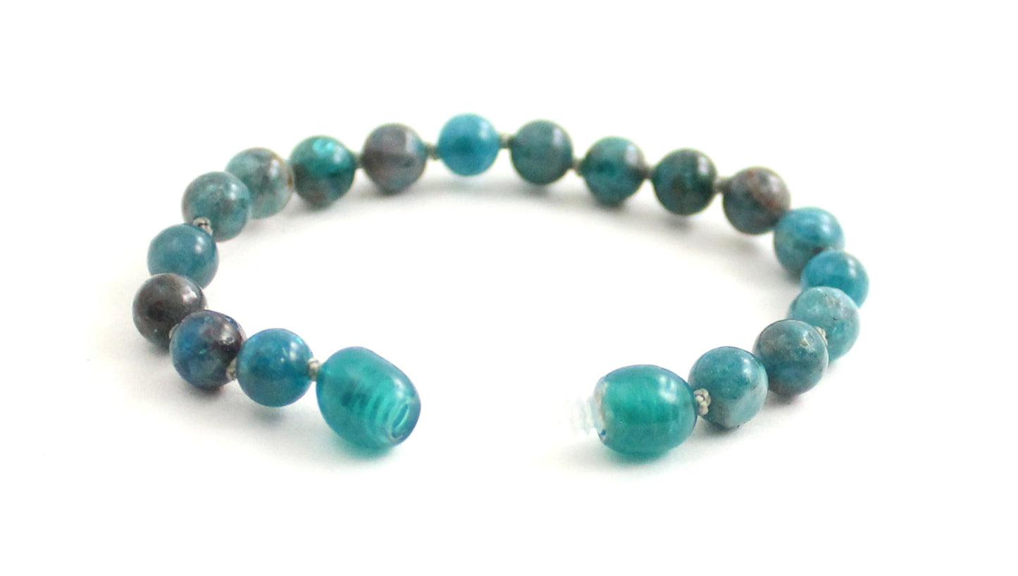 Apatite Gemstone Knotted Blue Anklet Bracelet