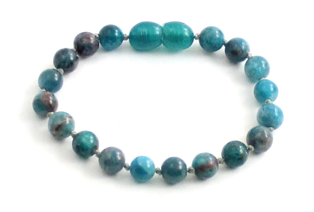 Apatite Gemstone Knotted Blue Anklet Bracelet