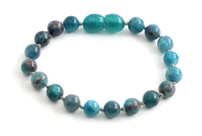 Apatite Gemstone Knotted Blue Anklet Bracelet