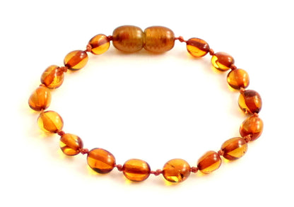 Amber Bean Bead Cognac Teething Bracelet