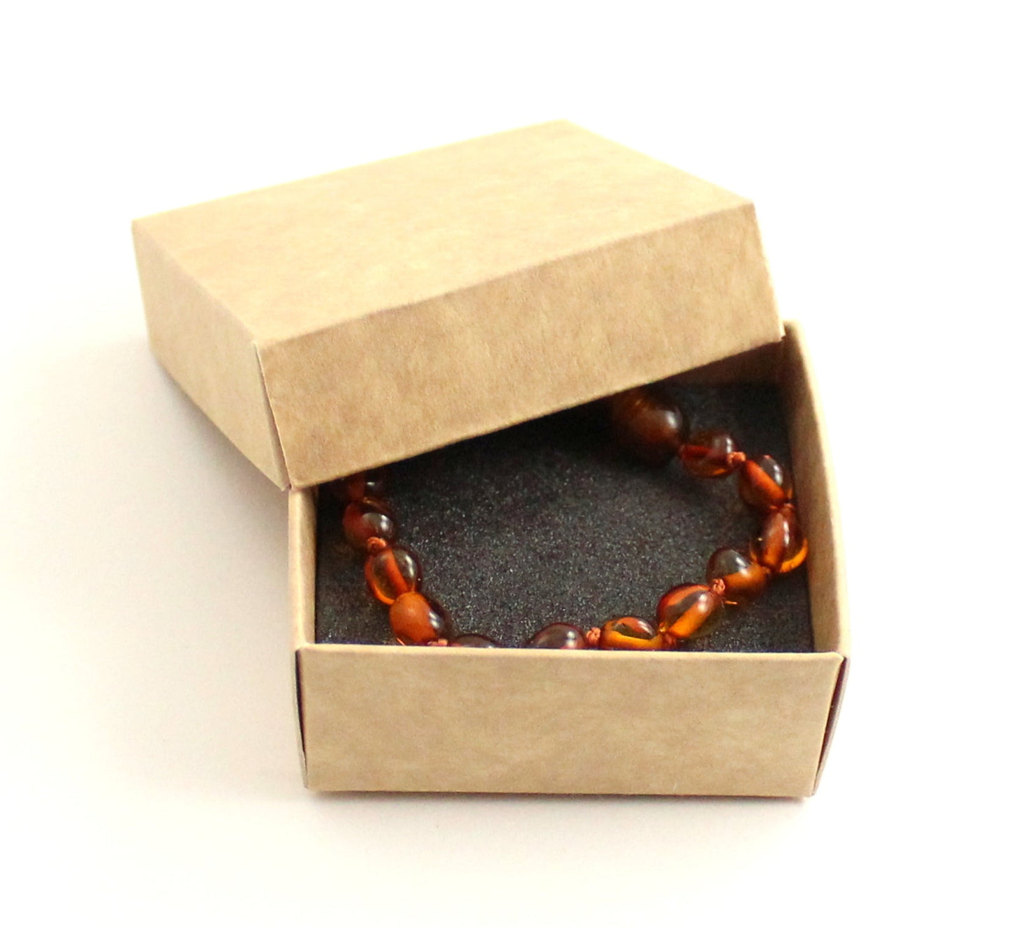 Amber Bean Bead Cognac Teething Bracelet