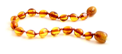 Amber Bean Bead Cognac Teething Bracelet