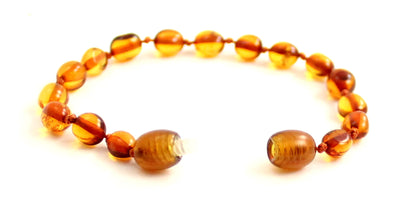 Amber Bean Bead Cognac Teething Bracelet