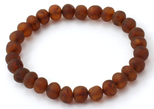 Amber Brown Raw Cognac Stretch Bracelet for Adults