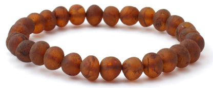 Amber Brown Raw Cognac Stretch Bracelet for Adults
