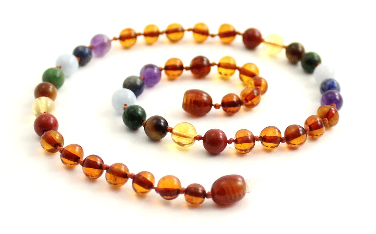 Amber and Chakra Gemstone Necklaces