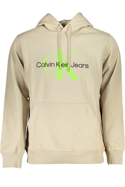 CALVIN KLEIN MEN'S BEIGE ZIPLESS SWEATSHIRT