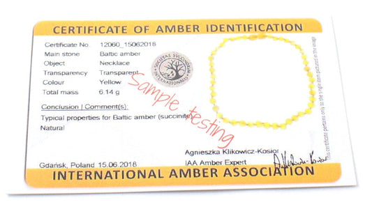 Amber Baltic Raw Milky Kids Necklace